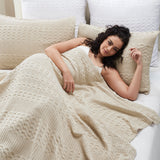 Waffle Weave Natural Blanket-Lange General Store