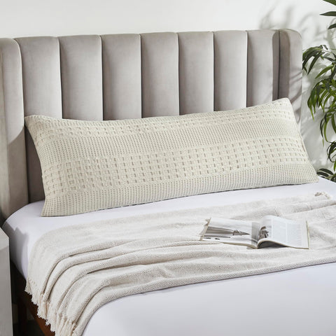 Waffle Weave Natural Body Pillow Cover-Lange General Store