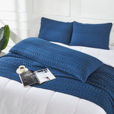 Waffle Weave Navy Blue Body Pillow Cover-Lange General Store
