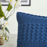 Waffle Weave Navy Blue Pillow Cover Set of 2-Lange General Store