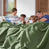 Waffle Weave Olive Green Blanket-Lange General Store