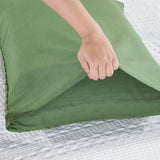 Waffle Weave Olive Green Body Pillow Cover-Lange General Store