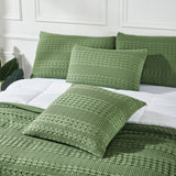 Waffle Weave Olive Green Pillow Cover Set of 2-Lange General Store