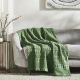 Waffle Weave Olive Green Throw-Lange General Store