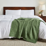 Waffle Weave Olive Green Throw-Lange General Store