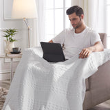 Waffle Weave White Throw-Lange General Store
