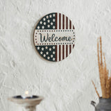 Welcome Stars & Stripes Round Wall Hanging 11" Dia-Lange General Store