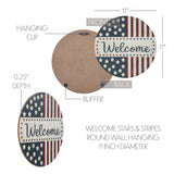 Welcome Stars & Stripes Round Wall Hanging 11" Dia-Lange General Store