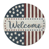 Welcome Stars & Stripes Round Wall Hanging 11" Dia-Lange General Store