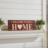 Welcome To Our Home w/White Stars On Blue Stripes Wall Sign-Lange General Store