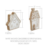 White Washed Gingerbread Drive Natural Wooden Houses Set of 2-Lange General Store