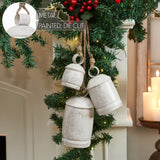 White Washed Gold Glitter Metal Bell Set of 3-Lange General Store