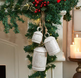 White Washed Gold Glitter Metal Bell Set of 3-Lange General Store