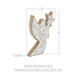 White Washed Peace Natural Wooden Angel-Lange General Store