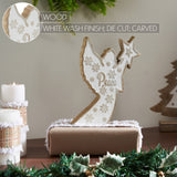 White Washed Peace Natural Wooden Angel-Lange General Store