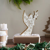 White Washed Peace Natural Wooden Angel-Lange General Store