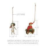 Winter Fun Metal Ornaments Set of 6-Lange General Store