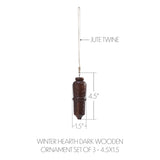 Winter Hearth Dark Wooden Ornament Set of 3-Lange General Store