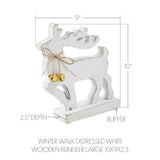 Winter Walk Distressed White Wooden Reindeer-Lange General Store
