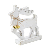 Winter Walk Distressed White Wooden Reindeer-Lange General Store
