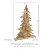 Winter Wonder Brushed Gold Wooden Trees-Lange General Store