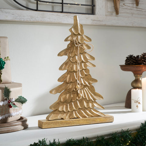Winter Wonder Brushed Gold Wooden Trees-Lange General Store