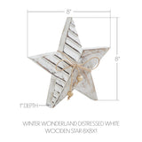 Winter Wonderland Distressed White Wooden Stars-Lange General Store
