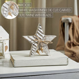 Winter Wonderland Distressed White Wooden Stars-Lange General Store