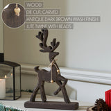 Woodland Winter Dark Wooden Reindeers-Lange General Store
