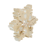 Yuletide Glow Brushed Gold Wooden Snowflakes-Lange General Store
