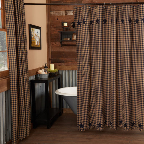 Navy Star Shower Curtain-Lange General Store