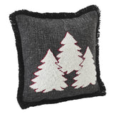 3 Christmas Trees Black Woven Pillow-Lange General Store