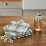 Hayson Sage Plaid Dishcloth Set of 3
