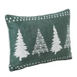 4 Christmas Trees Green Velvet Pillow-Lange General Store