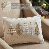 5 Christmas Trees White Pillow-Lange General Store