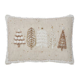 5 Christmas Trees White Pillow-Lange General Store