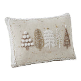 5 Christmas Trees White Pillow-Lange General Store