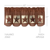 Rustic Star Patch Block Valance