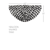 Sable Ann Black Buffalo Check Balloon Valance