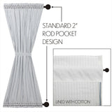Farmstead Blue Ticking Stripe Door Panel Curtain