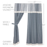Farmstead Blue Patchwork Panel Curtains