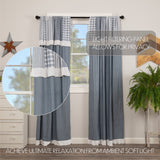 Farmstead Blue Patchwork Panel Curtains