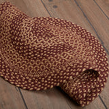 Bedford Burgundy Tan Collection Jute Rugs - Oval