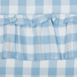 Dusk Buffalo Blue Check Ruffled Prairie Swag Curtains