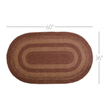Bedford Burgundy Tan Collection Jute Rugs - Oval