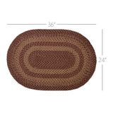 Bedford Burgundy Tan Collection Jute Rugs - Oval