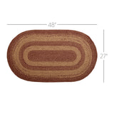 Bedford Burgundy Tan Collection Jute Rugs - Oval