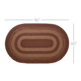 Bedford Burgundy Tan Collection Jute Rugs - Oval