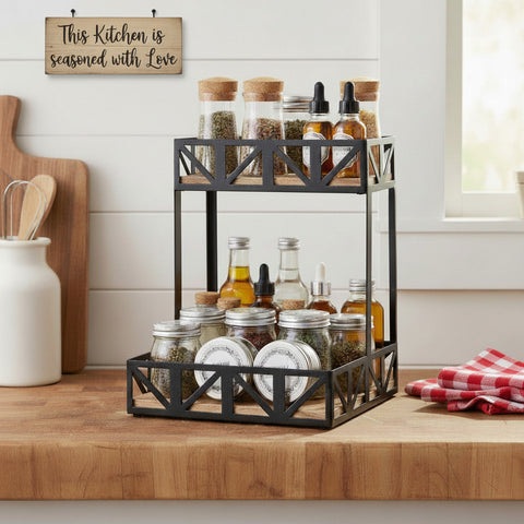 Wood & Iron 2 Tier Organizer