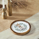 Bunny Hop Wooden Plate Natural w/ Bunny & Wreath